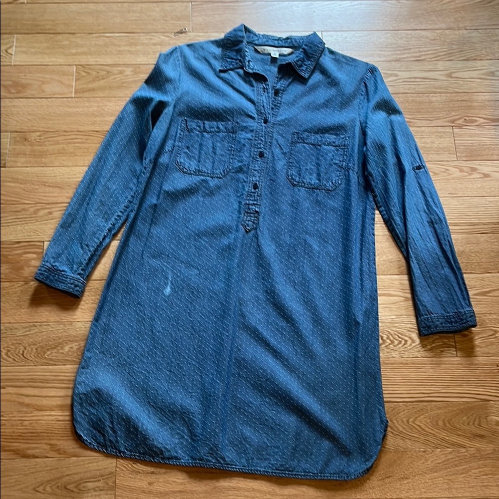 Max Studio Blue Denim Shirt Dress